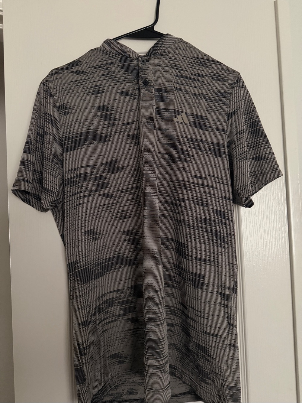 adidas Gray Heathered Short-Sleeve Polo